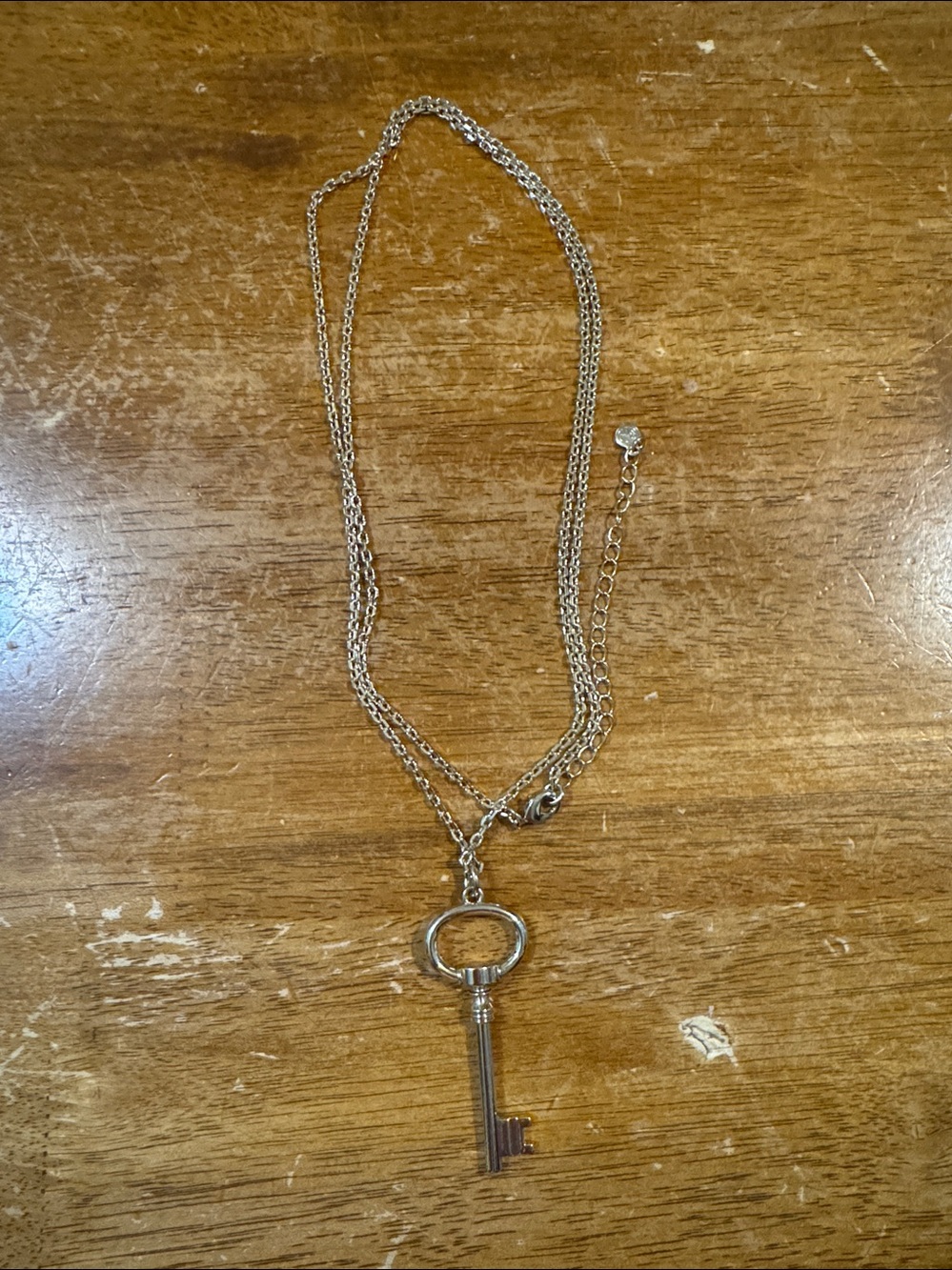 R.J. Graziano Goldtone Vintage Style Key Pendant Necklace